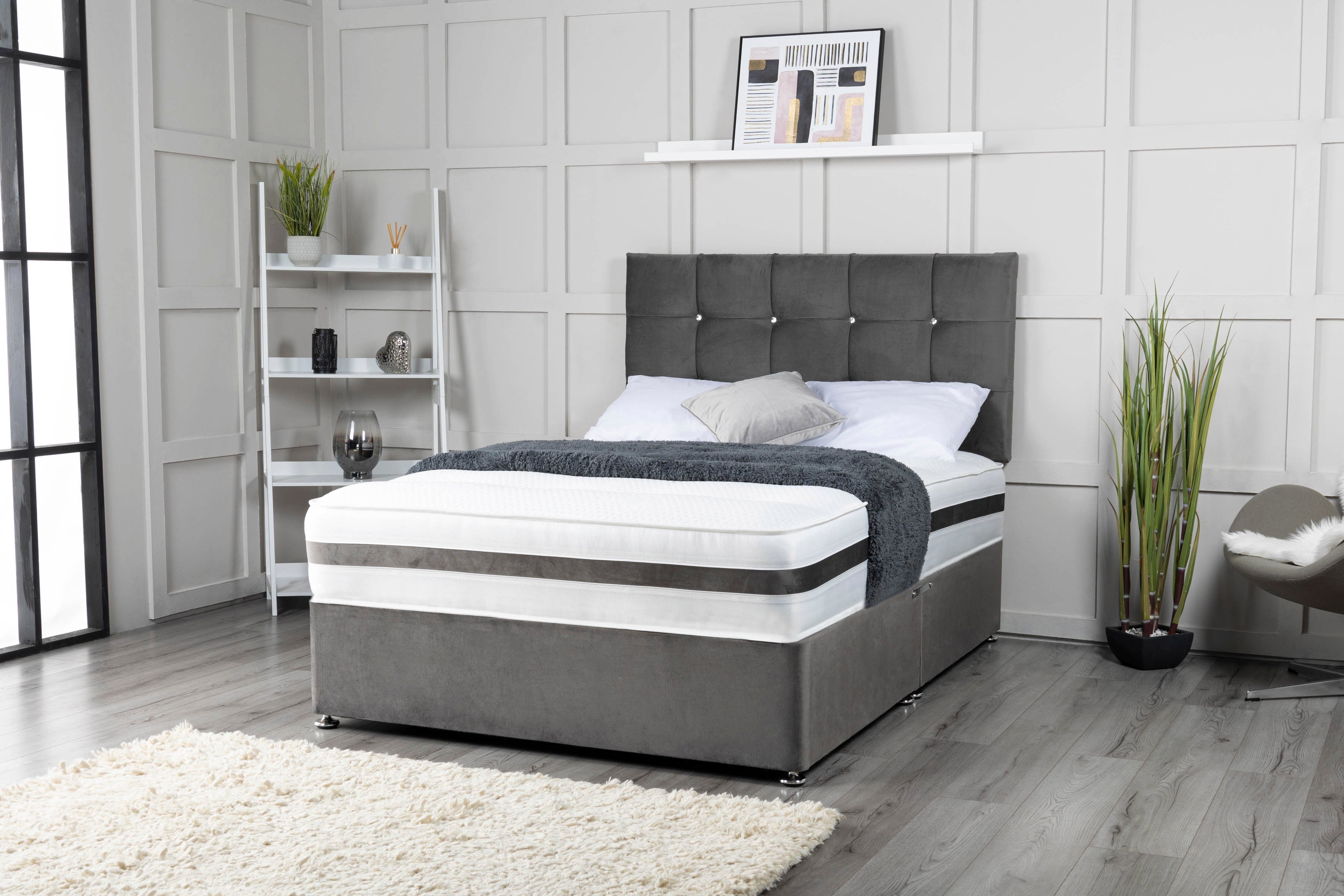 Cube Divan Bed Set with Choice of Mattress Options