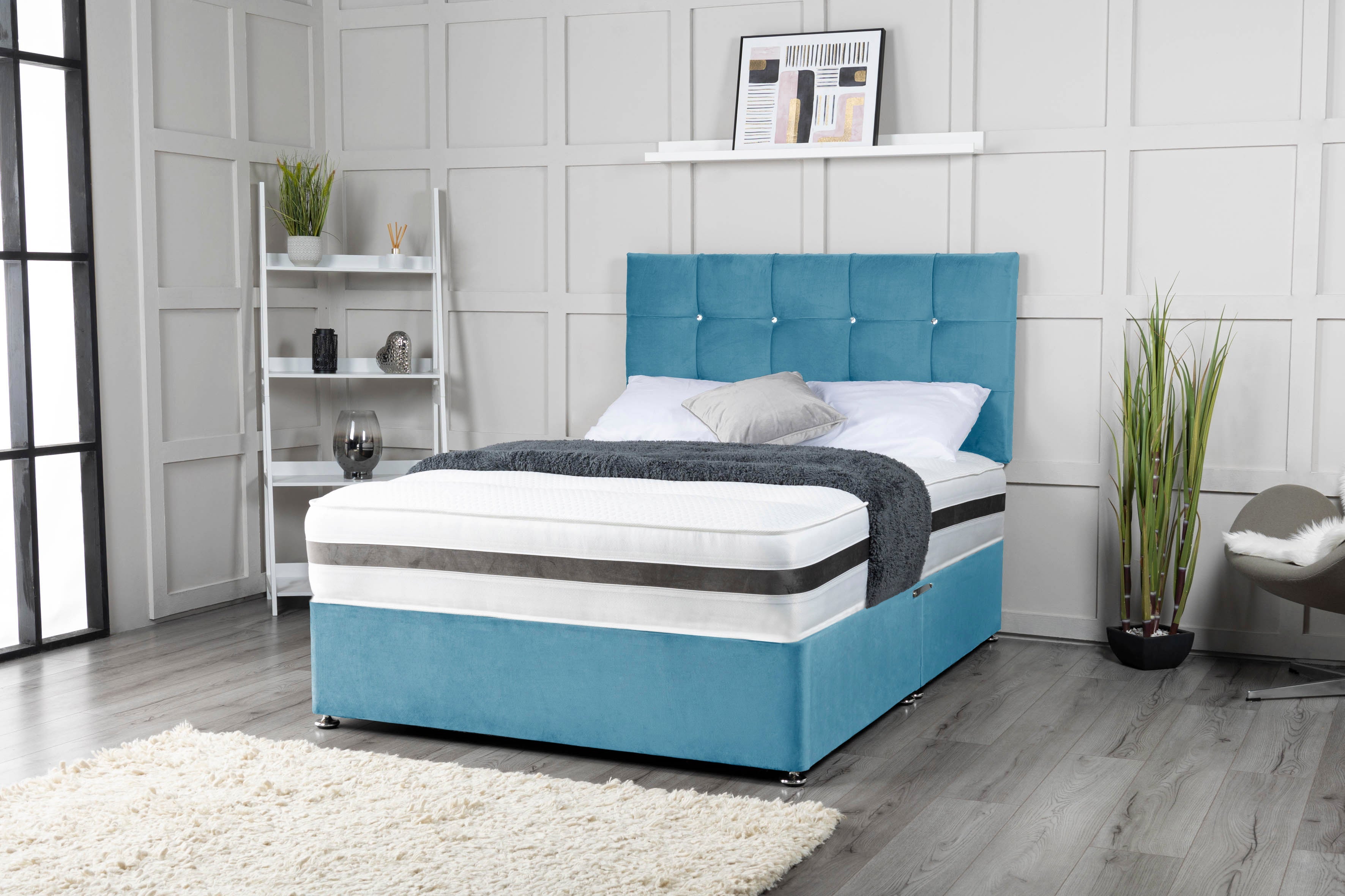 Cube Divan Bed Set with Choice of Mattress Options