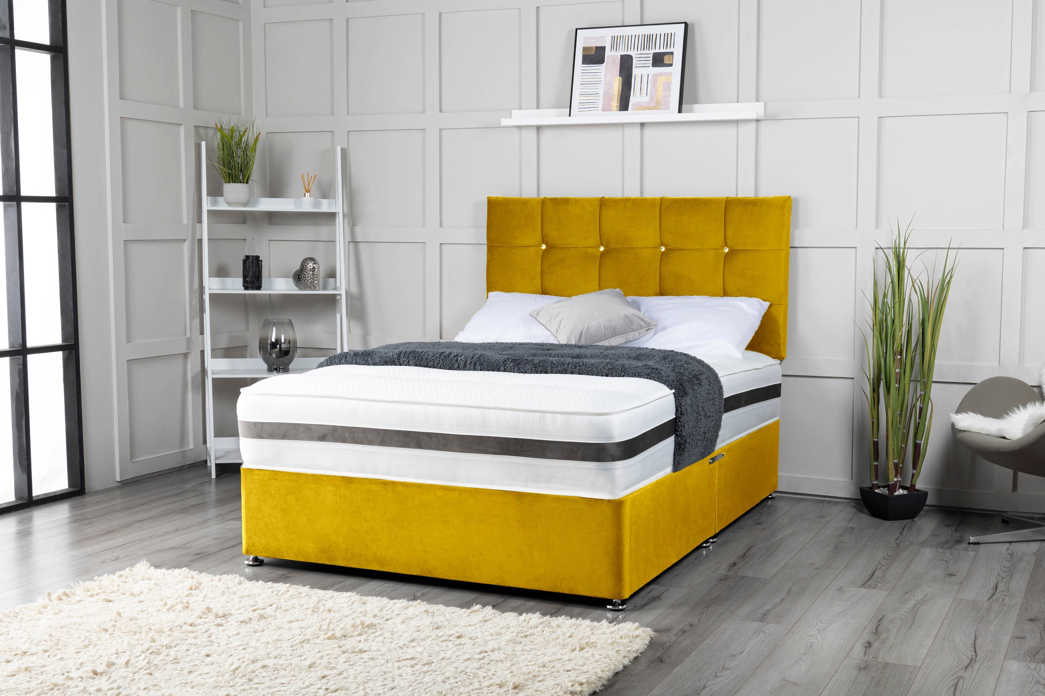 Cube Divan Bed Set with Choice of Mattress Options