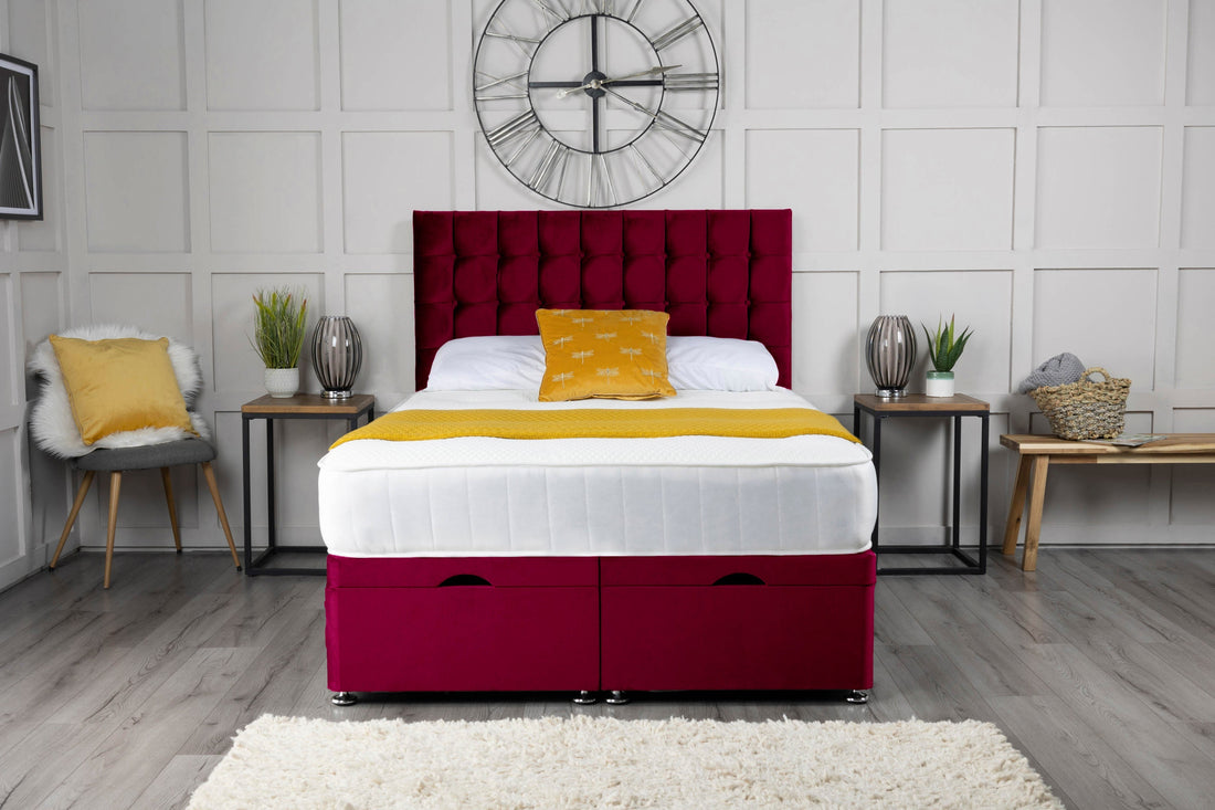 Omega Ottoman Storage Divan Bed With Headboard