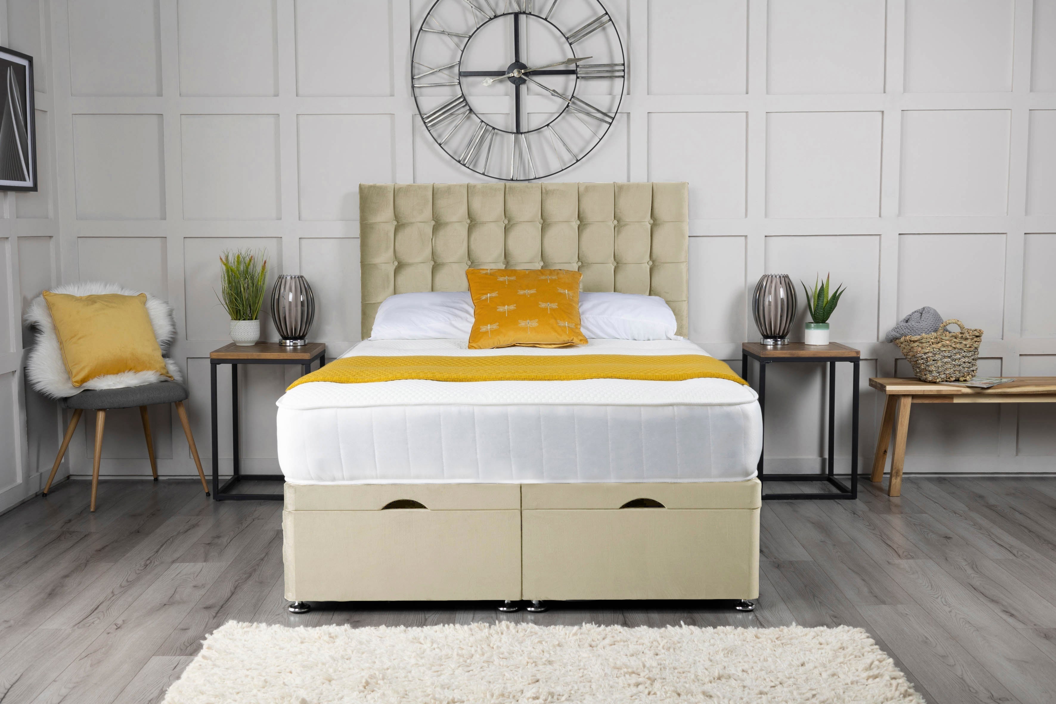 Omega Ottoman Storage Divan Bed With Headboard