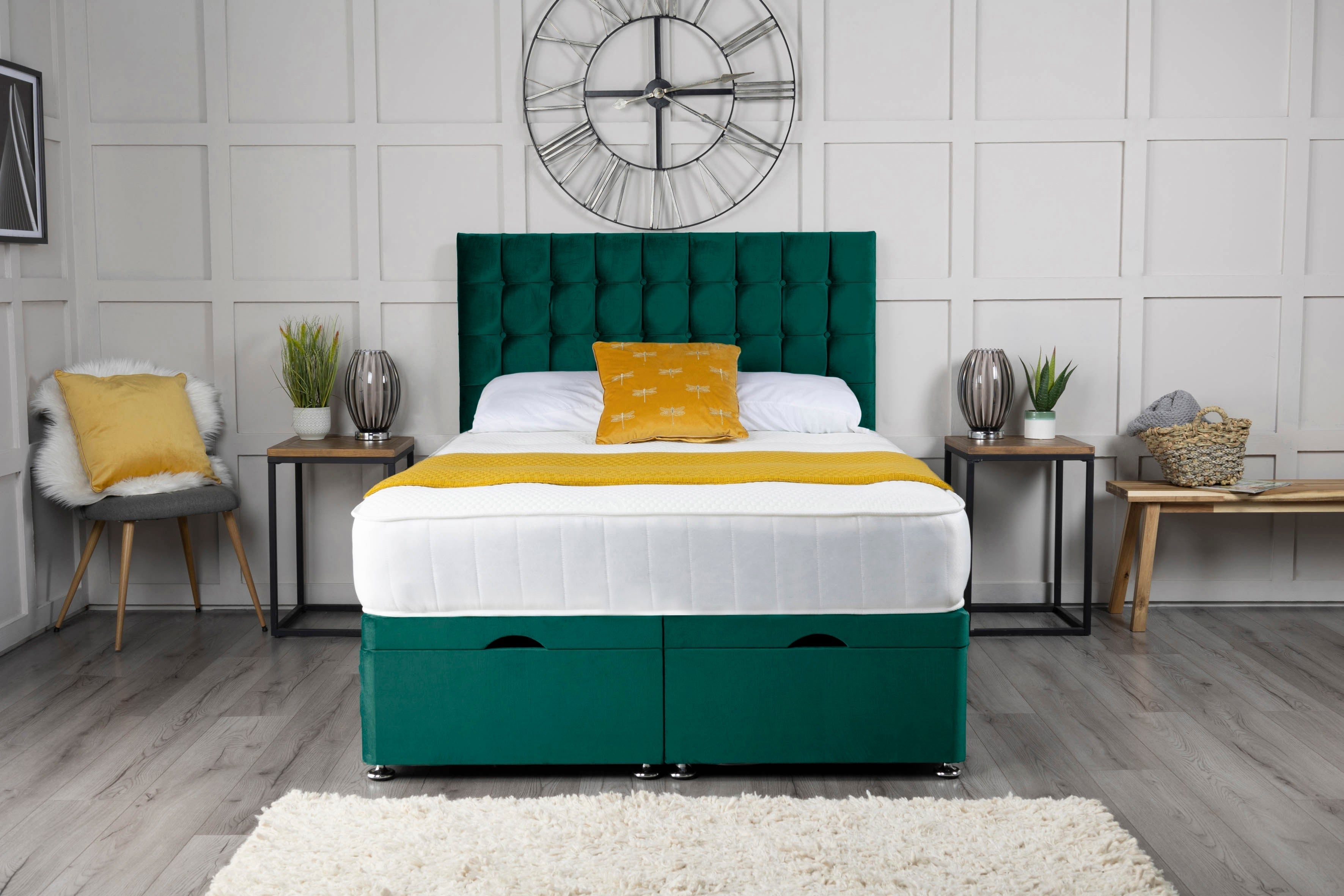 Omega Ottoman Storage Divan Bed With Headboard