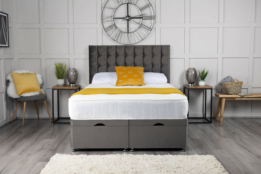 Omega Ottoman Storage Divan Bed With Headboard