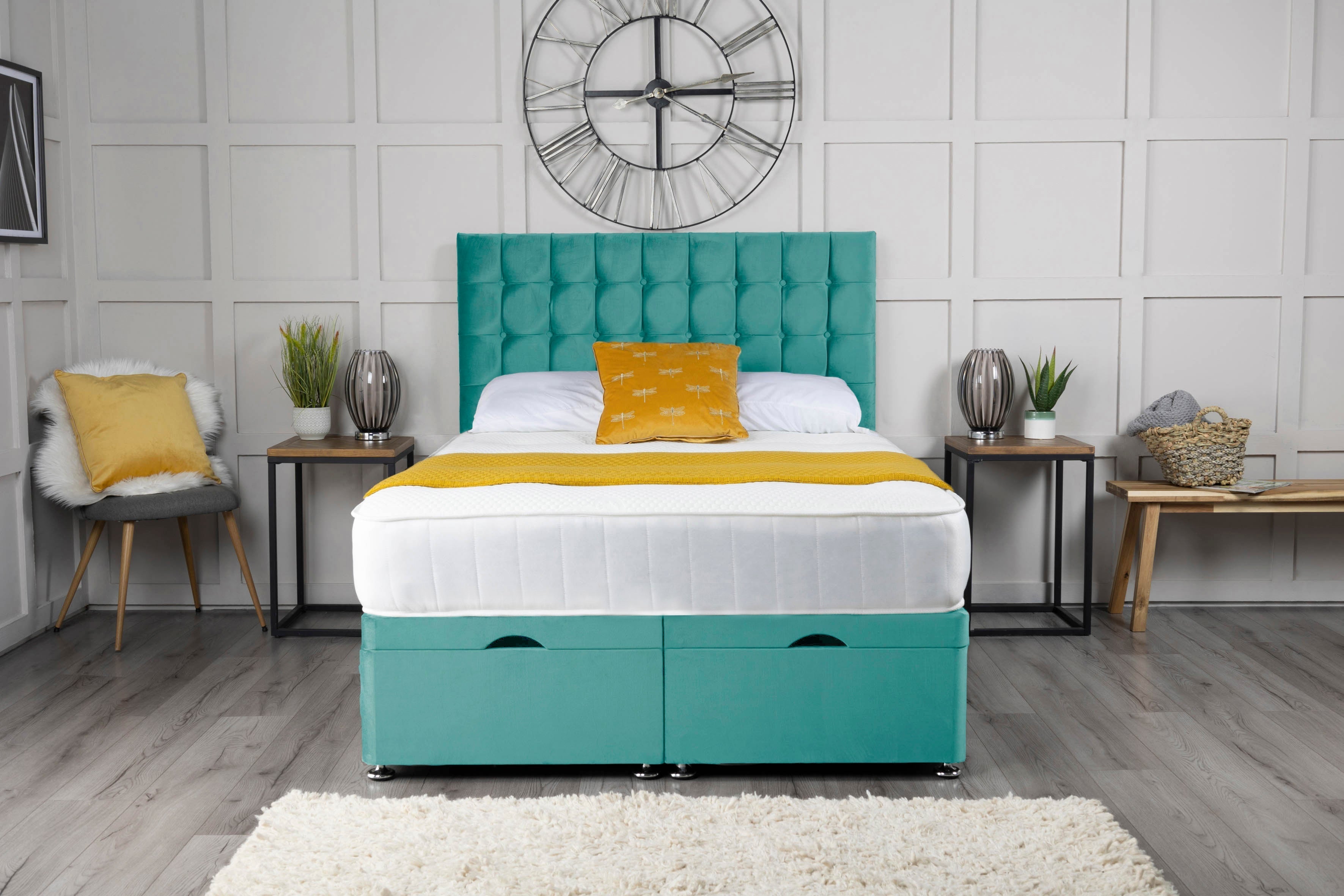 Omega Ottoman Storage Divan Bed With Headboard