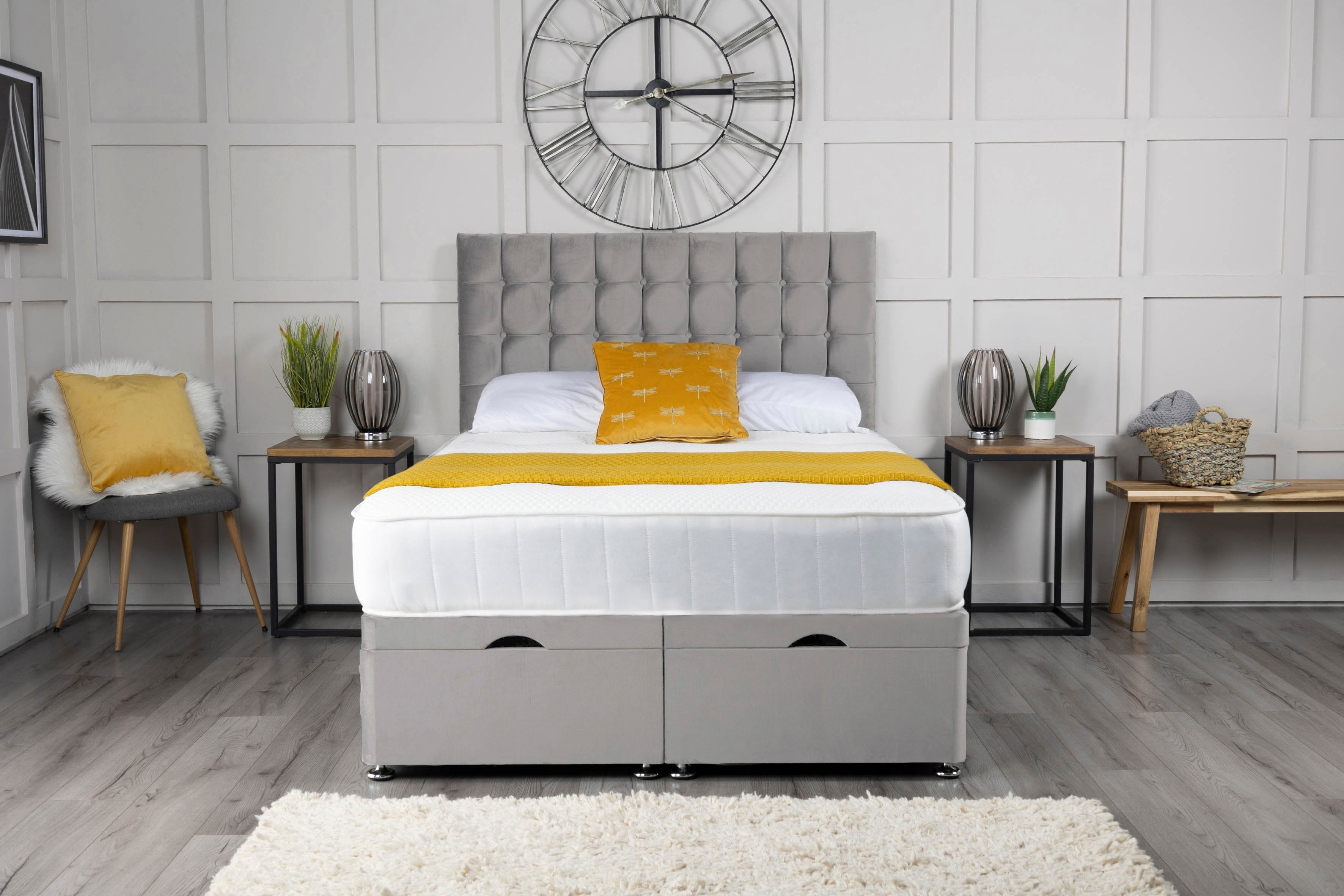 Omega Ottoman Storage Divan Bed With Headboard