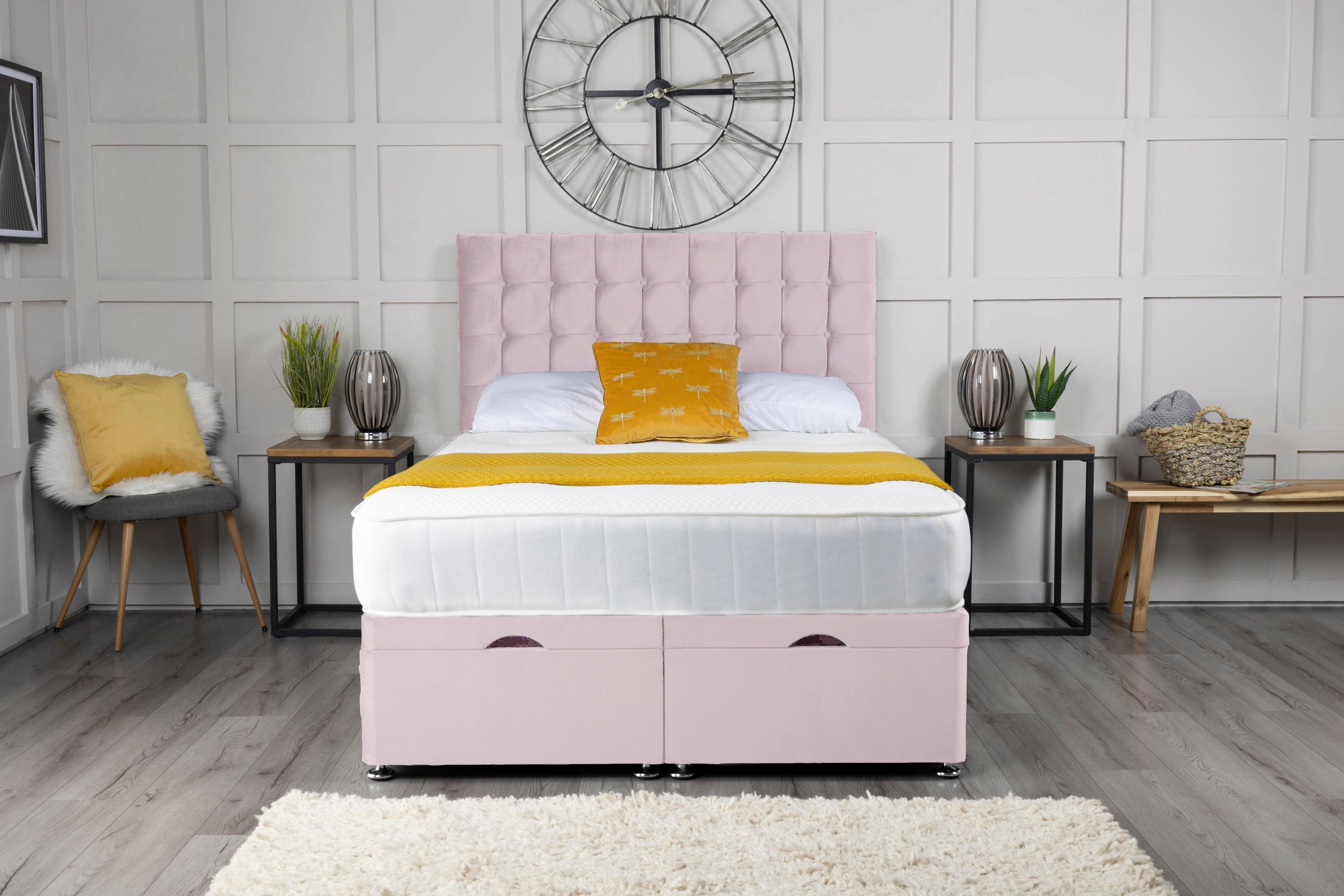 Omega Ottoman Storage Divan Bed With Headboard
