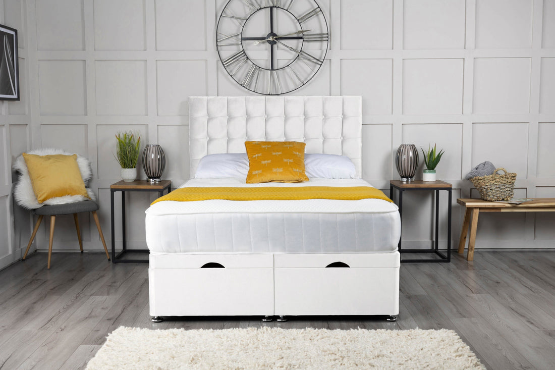 Omega Ottoman Storage Divan Bed With Headboard