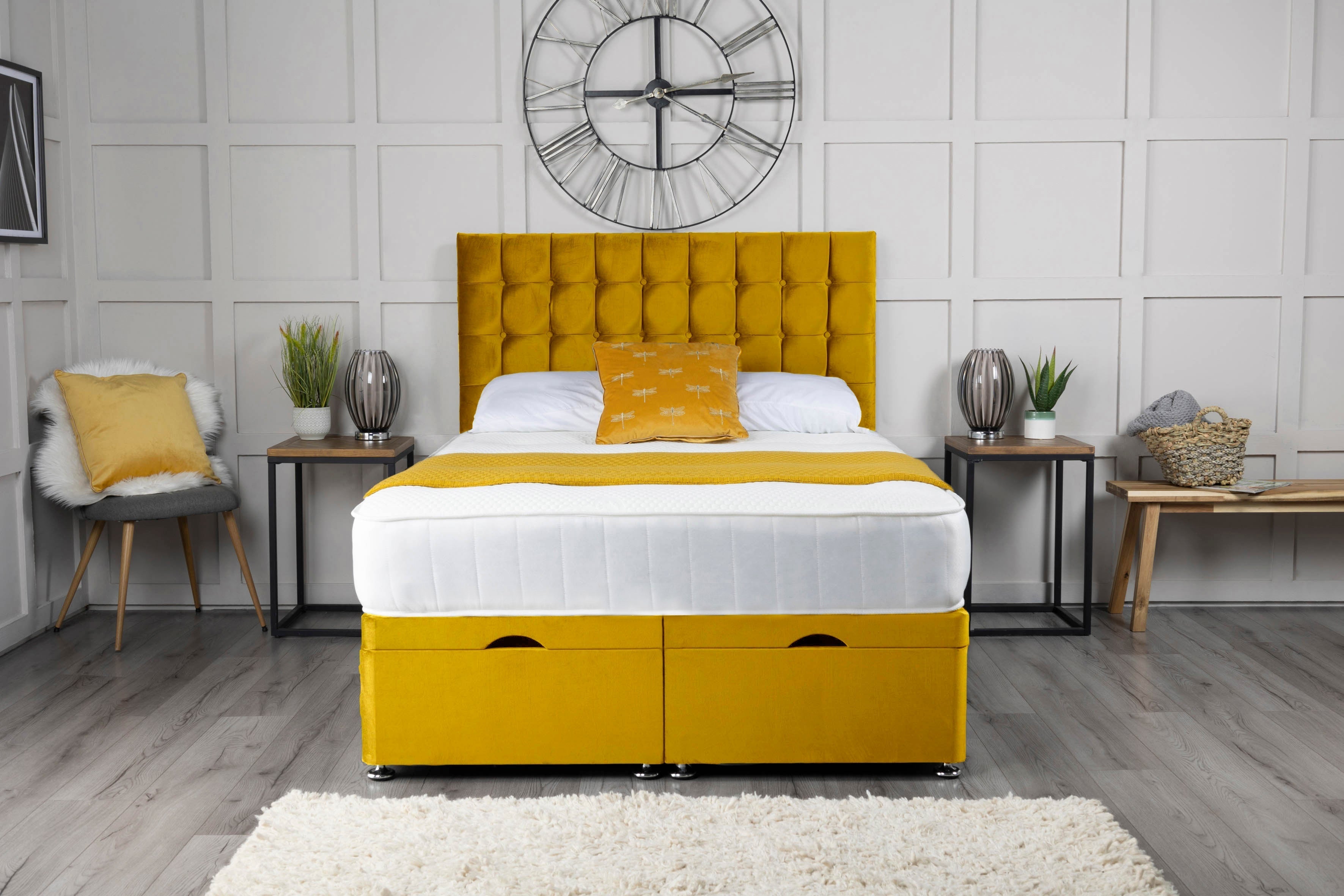Omega Ottoman Storage Divan Bed With Headboard