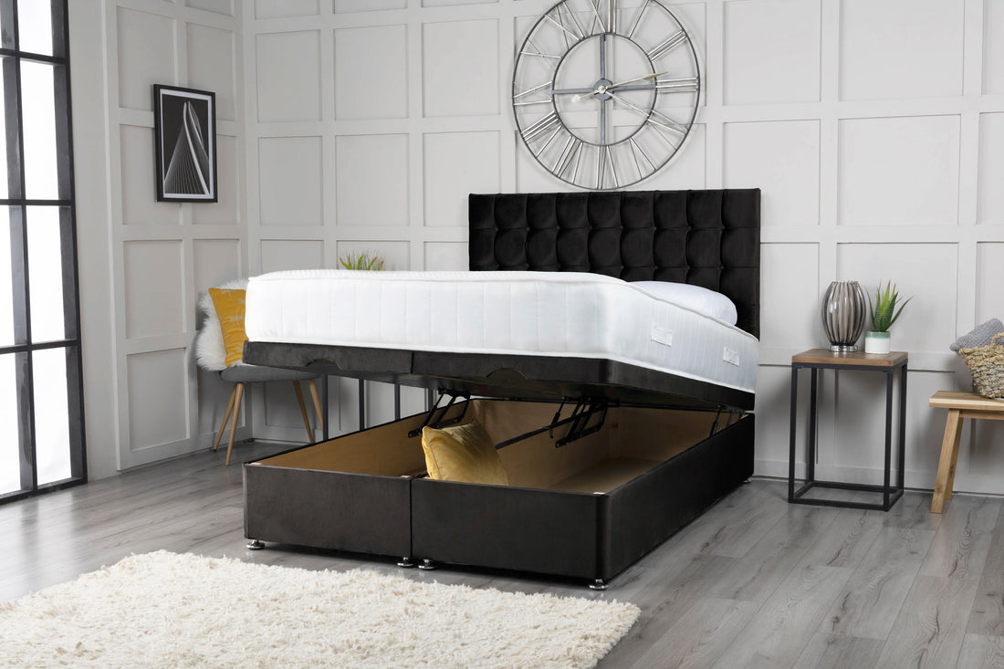 Omega Ottoman Storage Divan Bed With Headboard
