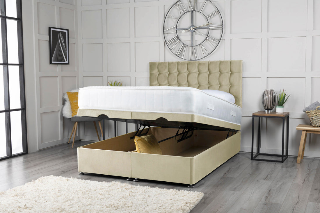 Omega Ottoman Storage Divan Bed With Headboard