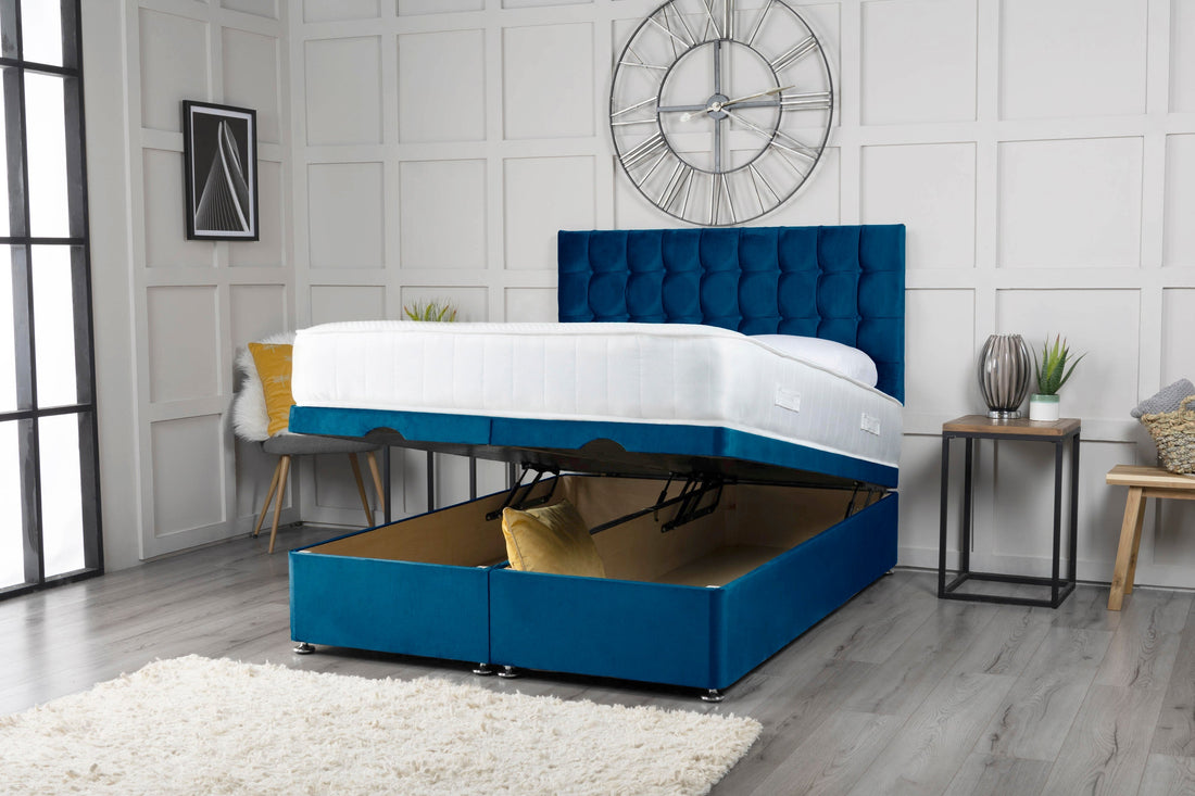 Omega Ottoman Storage Divan Bed With Headboard