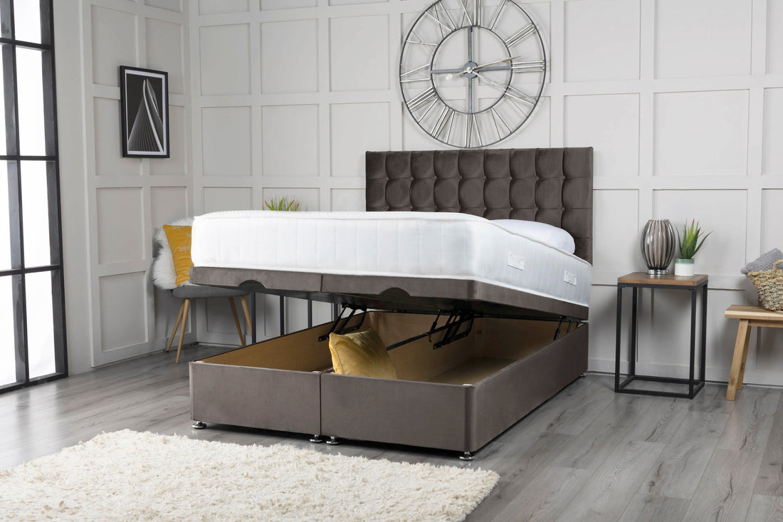 Omega Ottoman Storage Divan Bed With Headboard