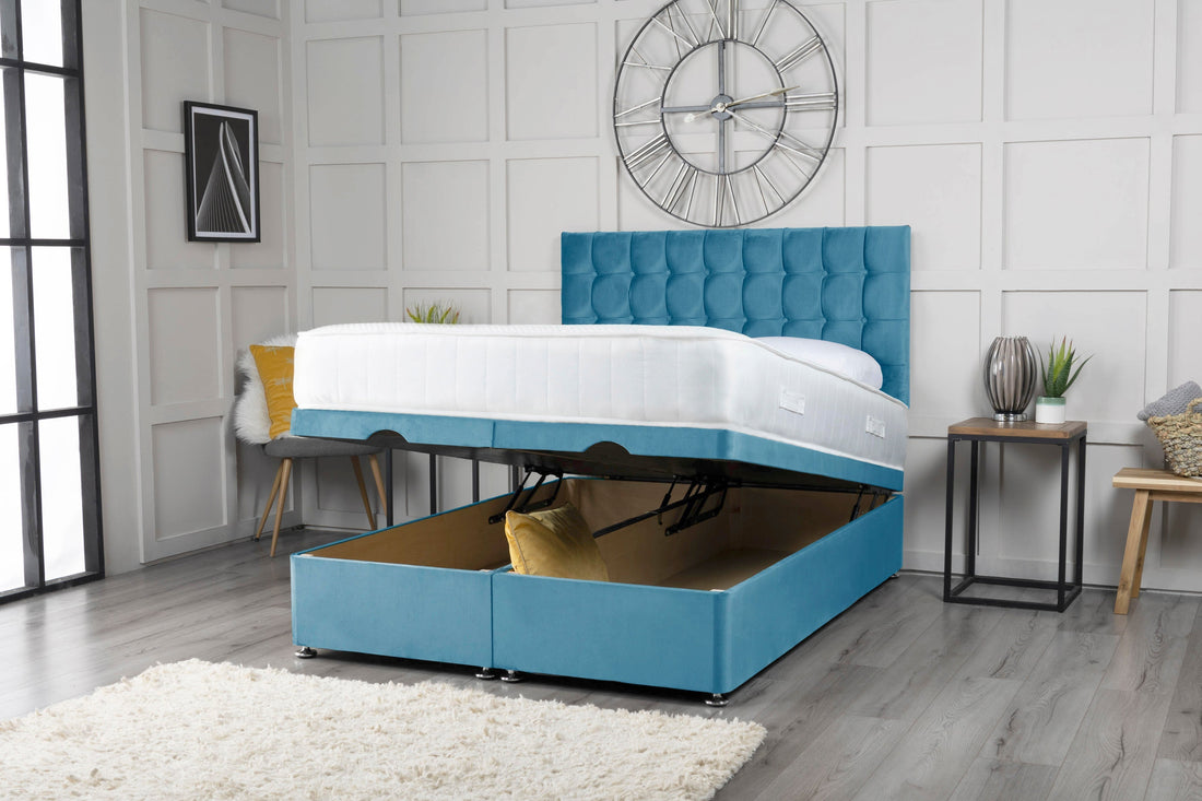 Omega Ottoman Storage Divan Bed With Headboard