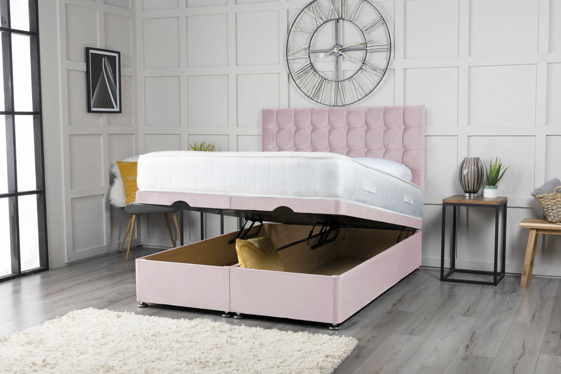 Omega Ottoman Storage Divan Bed With Headboard