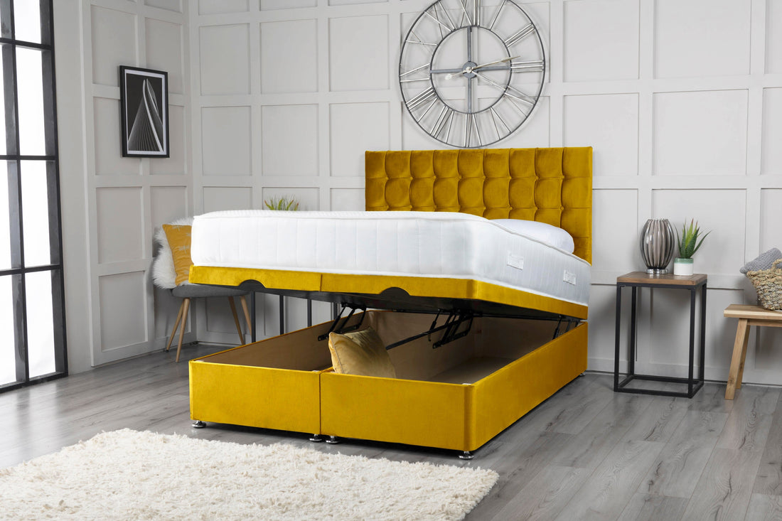 Omega Ottoman Storage Divan Bed With Headboard