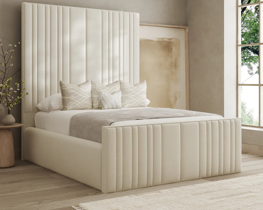 Samantha Elegance Panel Bed Frame – Custom Upholstered