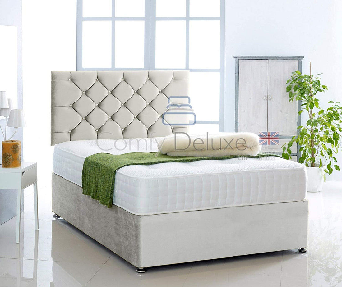 Silk Chesterfield Divan Bed Set With Pocket Sprung Mattress And Headboard