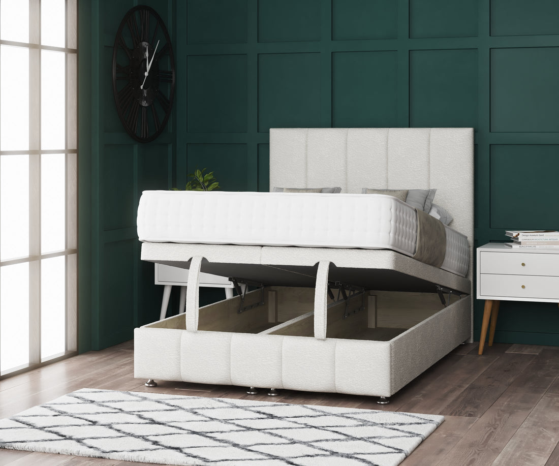 5 Panel Ottoman Storage Divan Bed With Headboard And Footboard