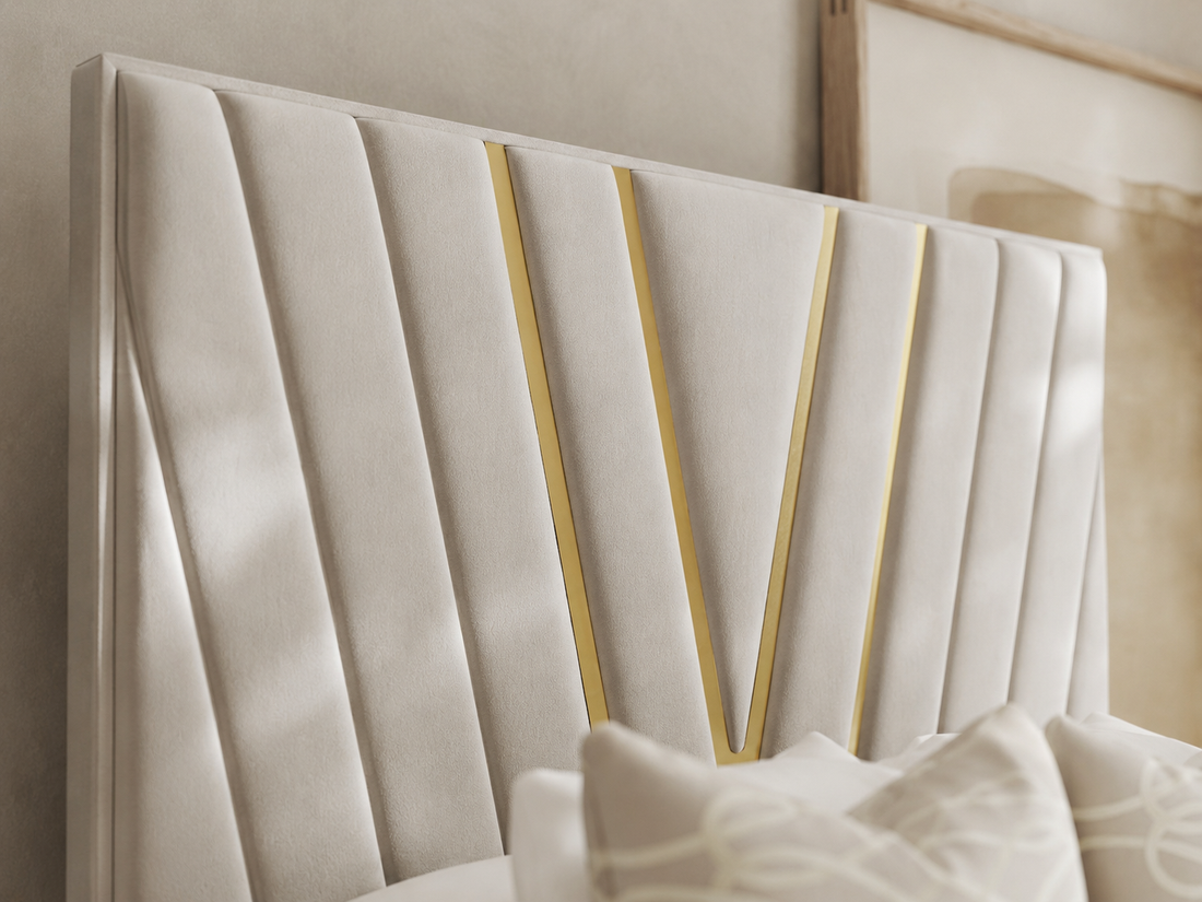 Vanessa Gold Strip Bed Frame