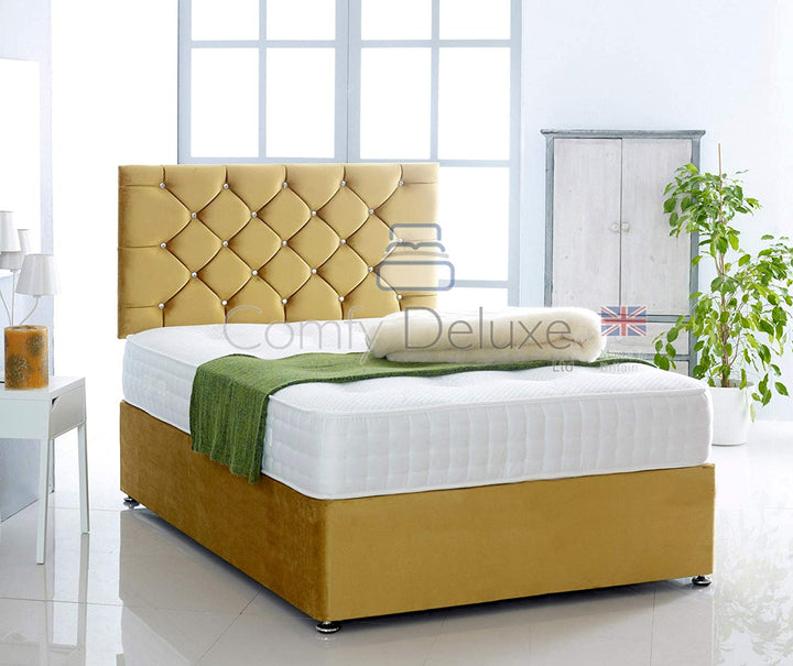 Silk Chesterfield Divan Bed Set With Pocket Sprung Mattress And Headboard