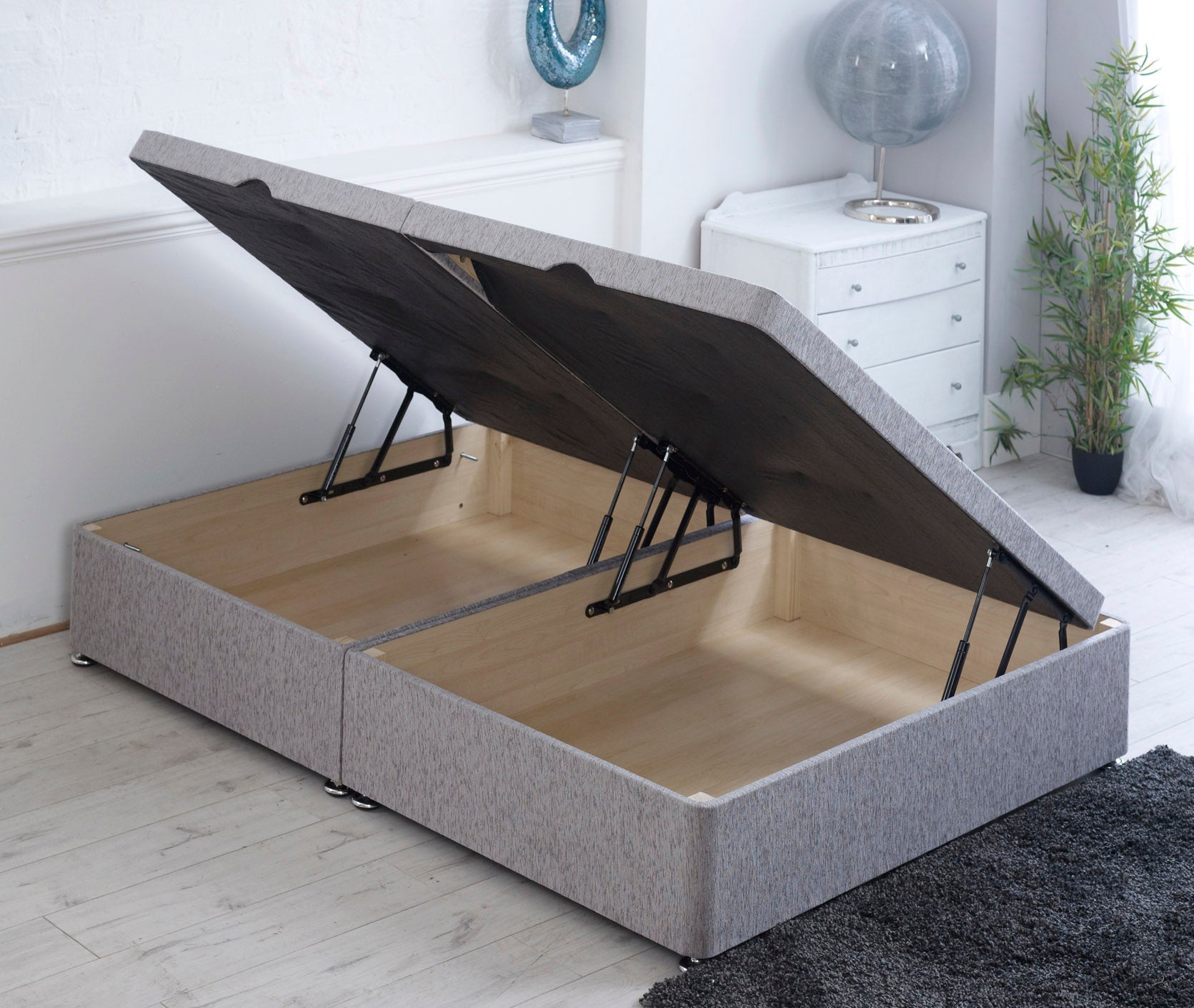 Ottoman Gas Lift Divan Bed Base – Storage Only