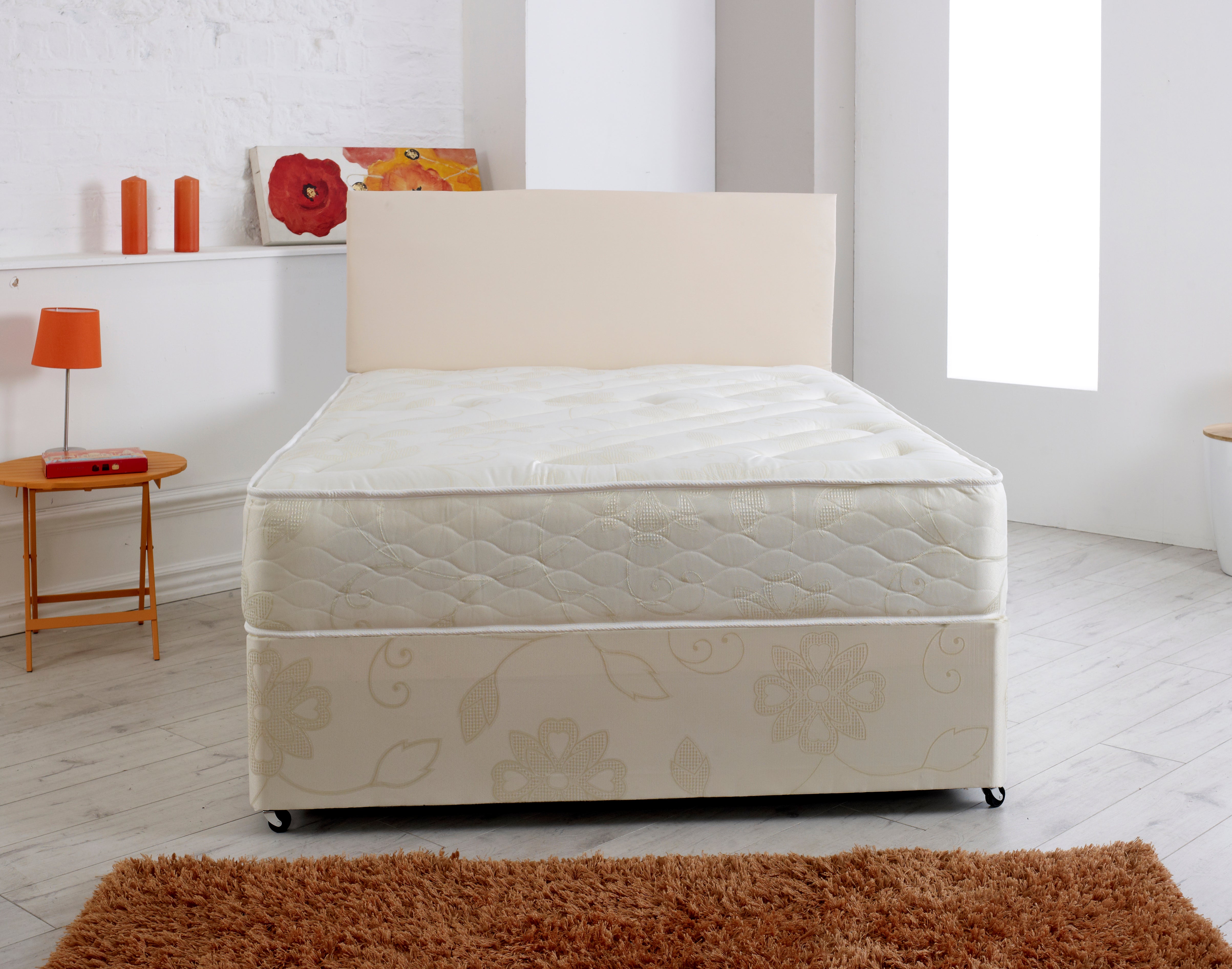 Dorset Divan Bed Set With Orthopaedic Medium Firm Mattress And Headboard
