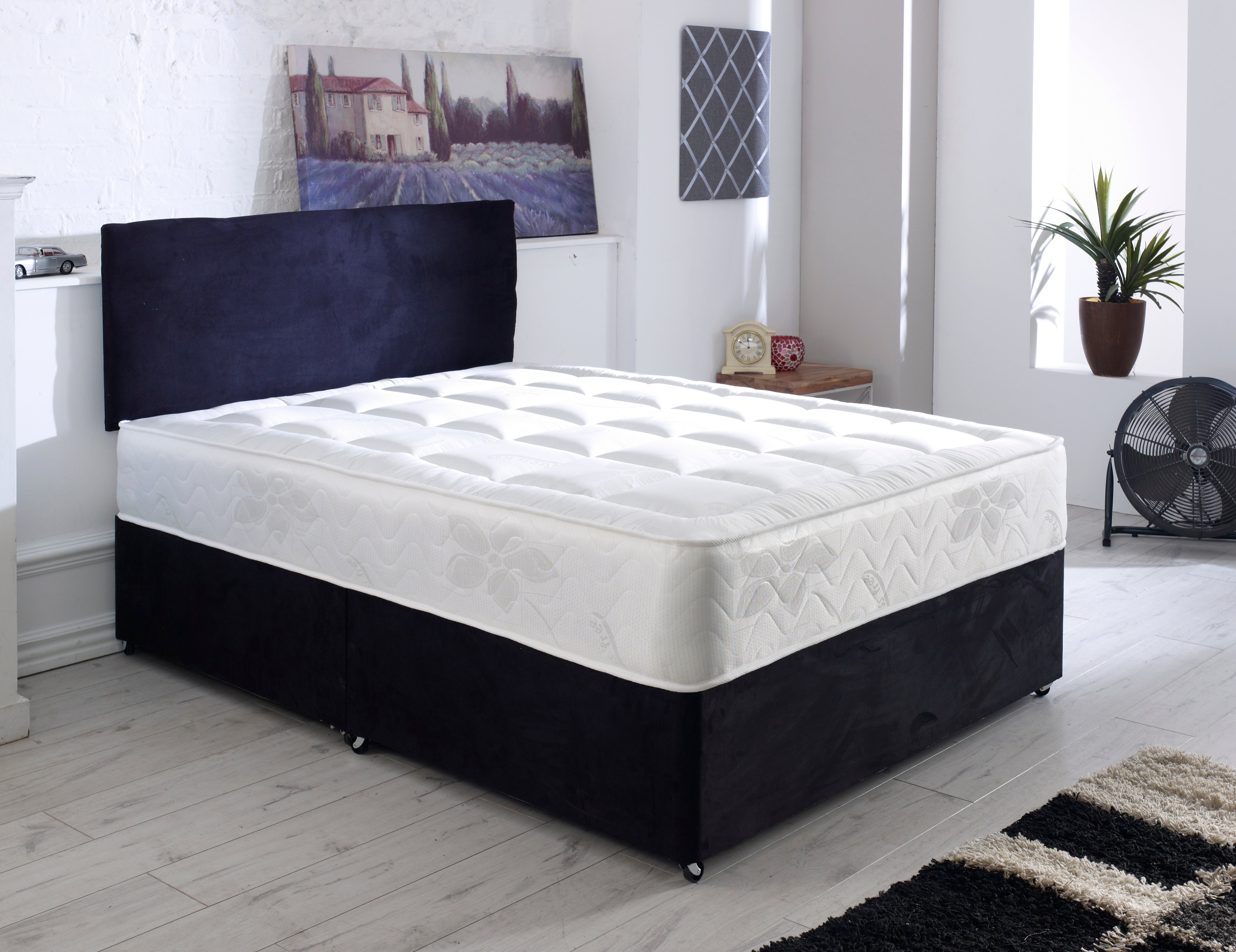 Ambassador Divan Bed Set with Orthopaedic Mattress & Headboard