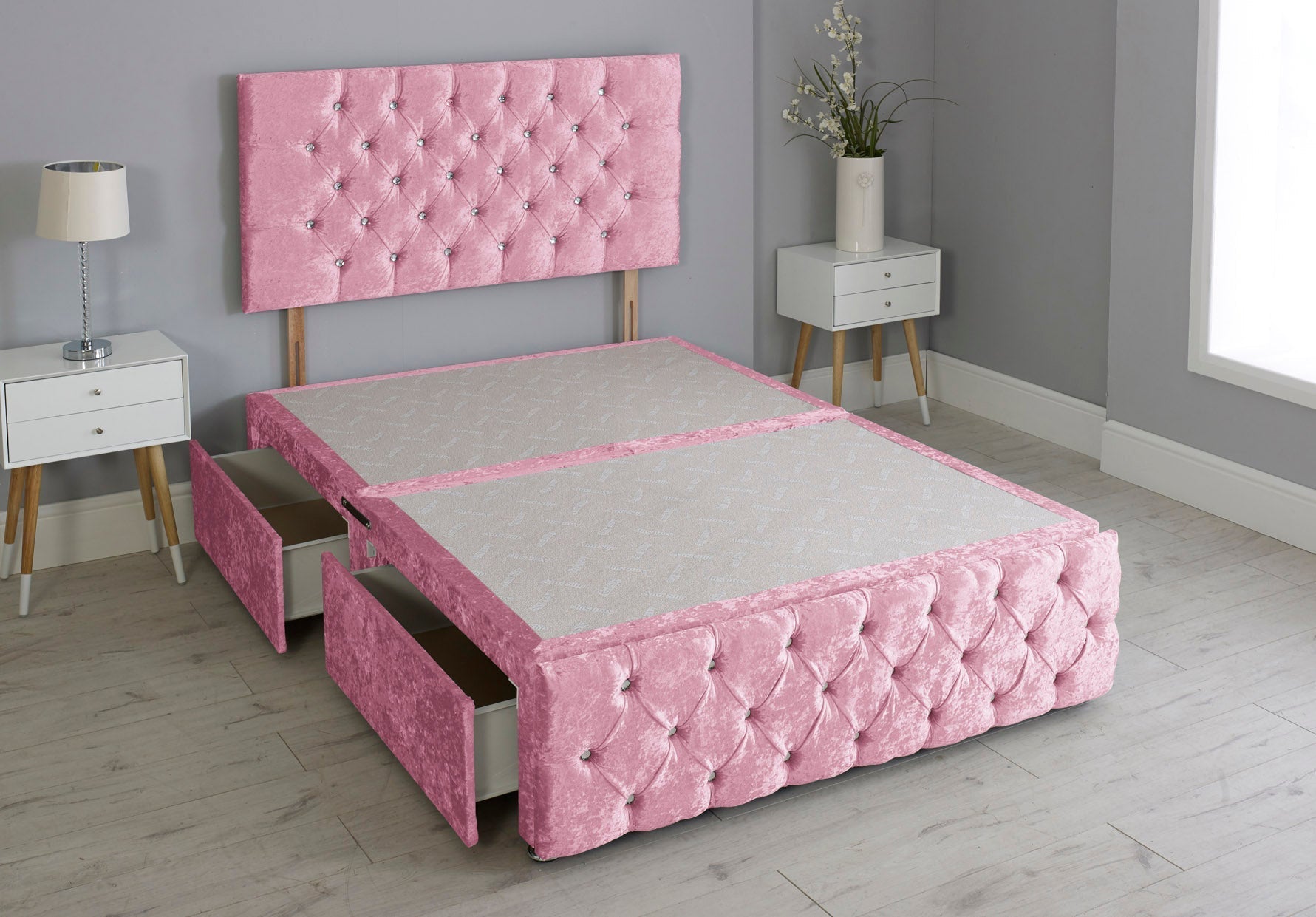 Milly Chesterfield Divan Bed Base With Headboard And Footboard