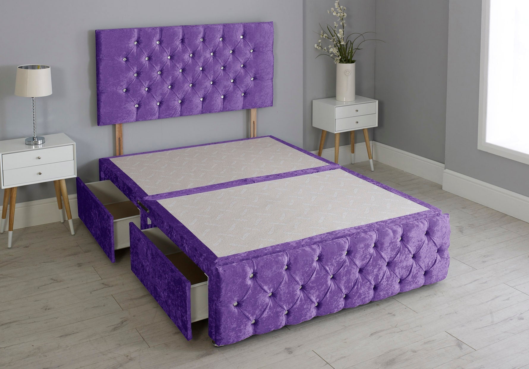 Milly Chesterfield Divan Bed Base With Headboard And Footboard