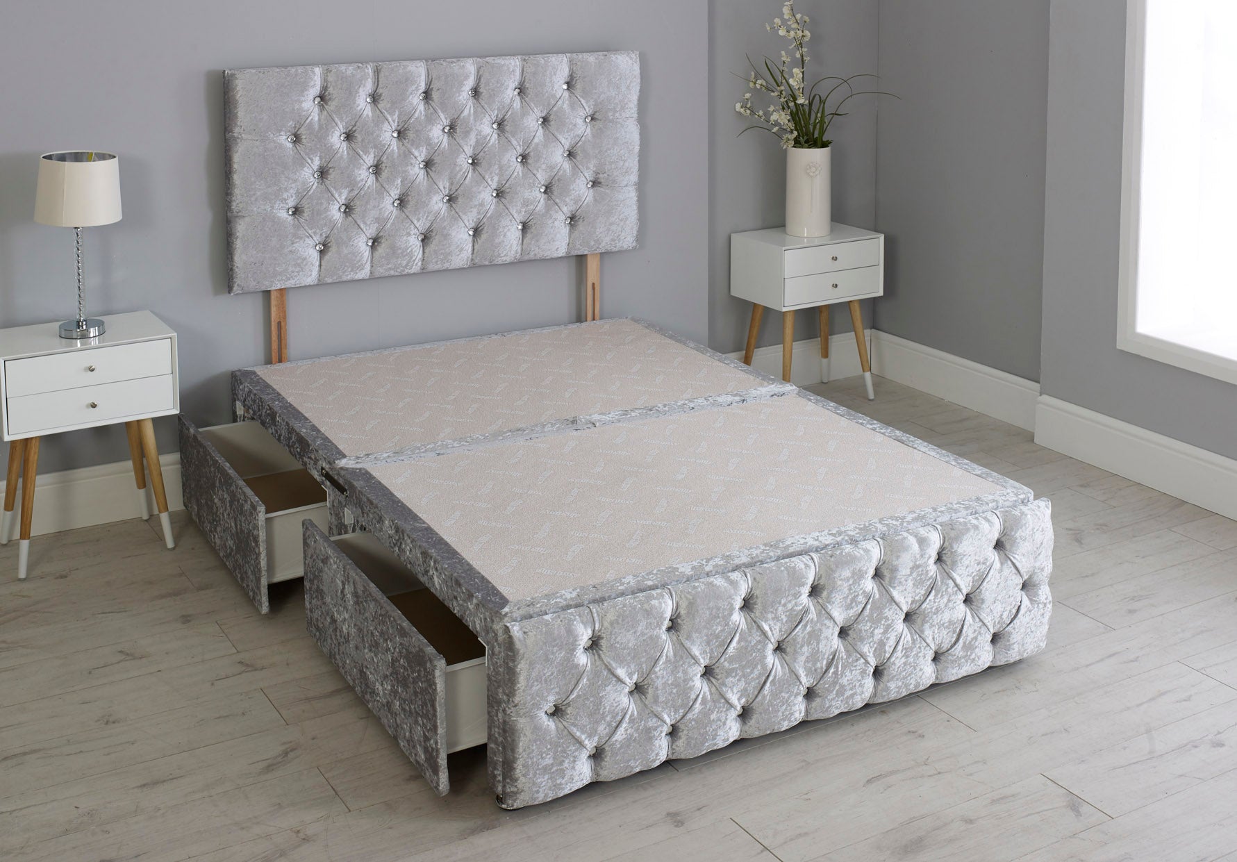 Milly Chesterfield Divan Bed Base With Headboard And Footboard