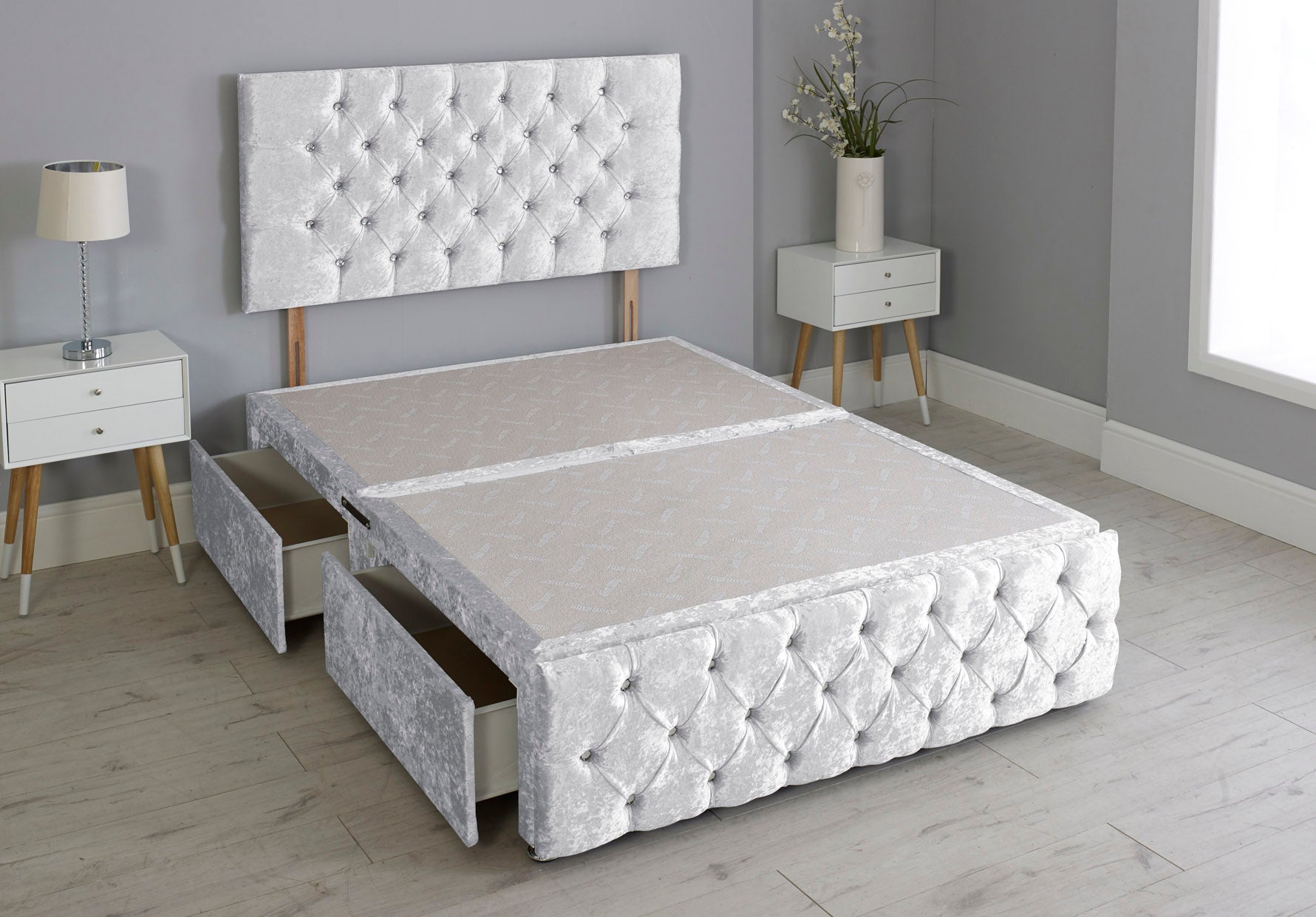 Milly Chesterfield Divan Bed Base With Headboard And Footboard