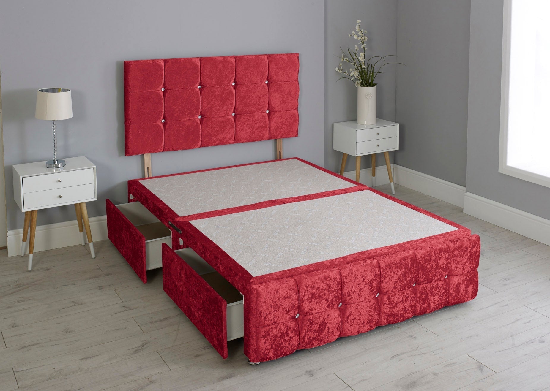 Cuboid Cube Divan Bed Base With Headboard And Footboard