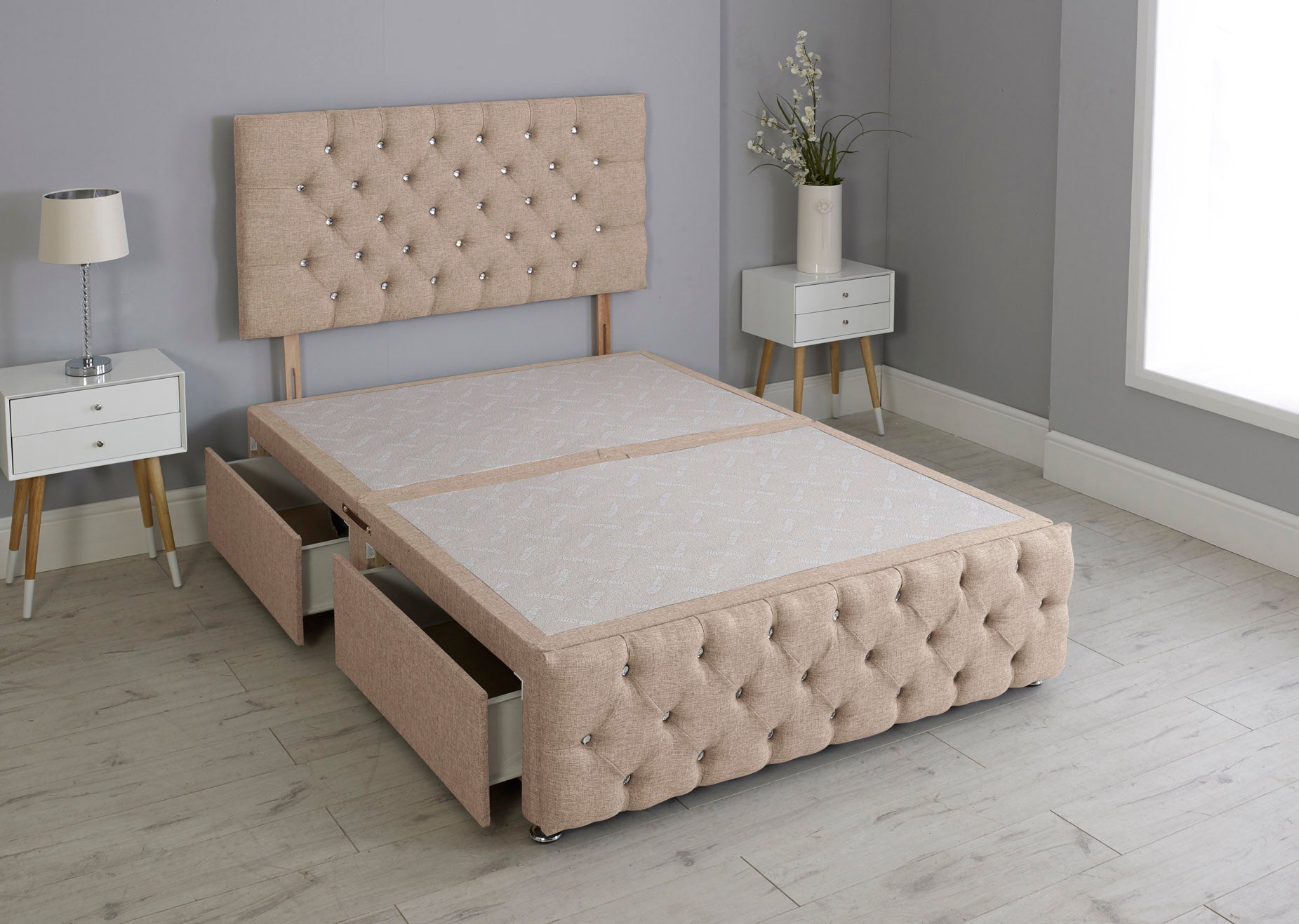 Milly Chesterfield Divan Bed Base With Headboard And Footboard