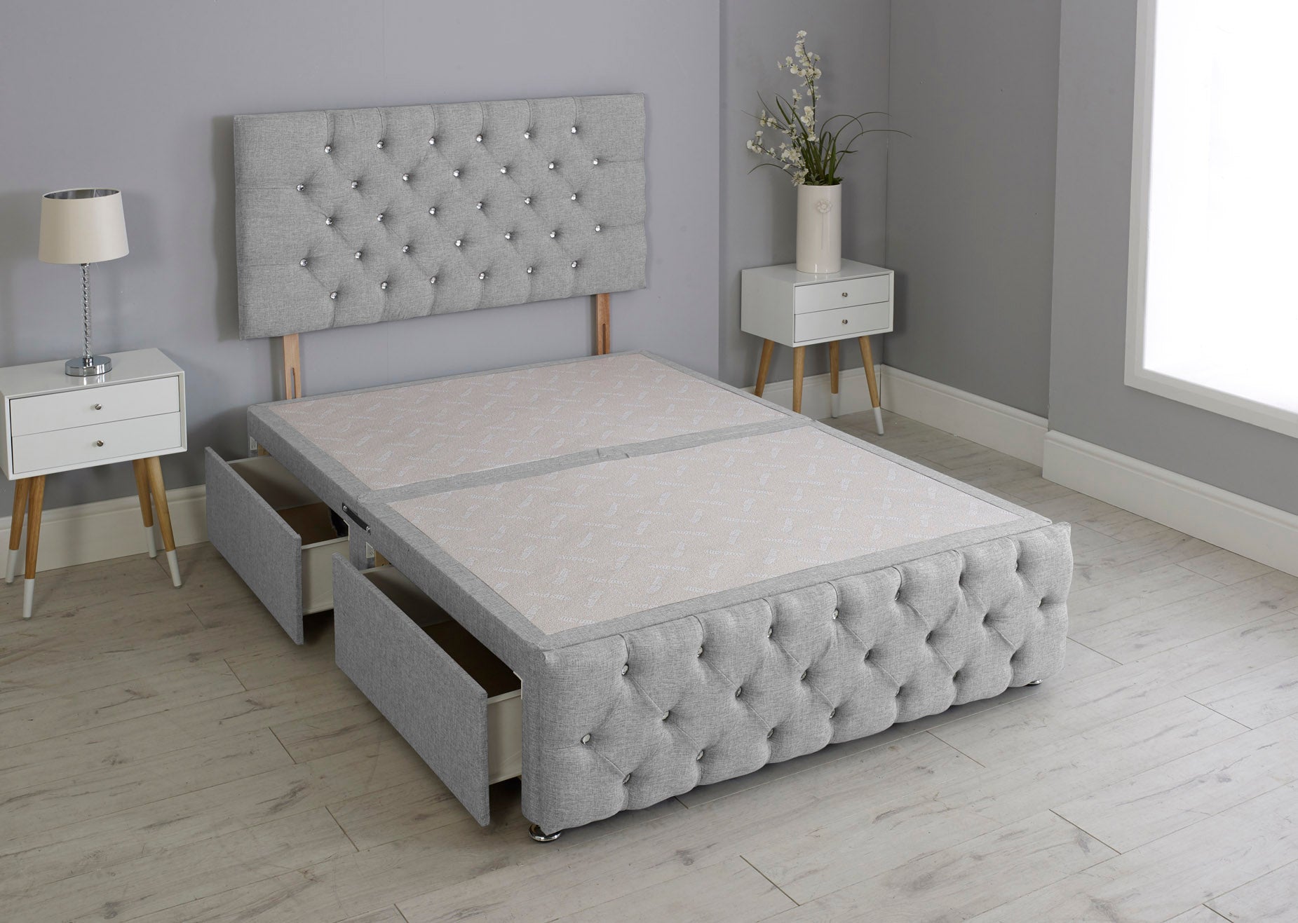 Milly Chesterfield Divan Bed Base With Headboard And Footboard