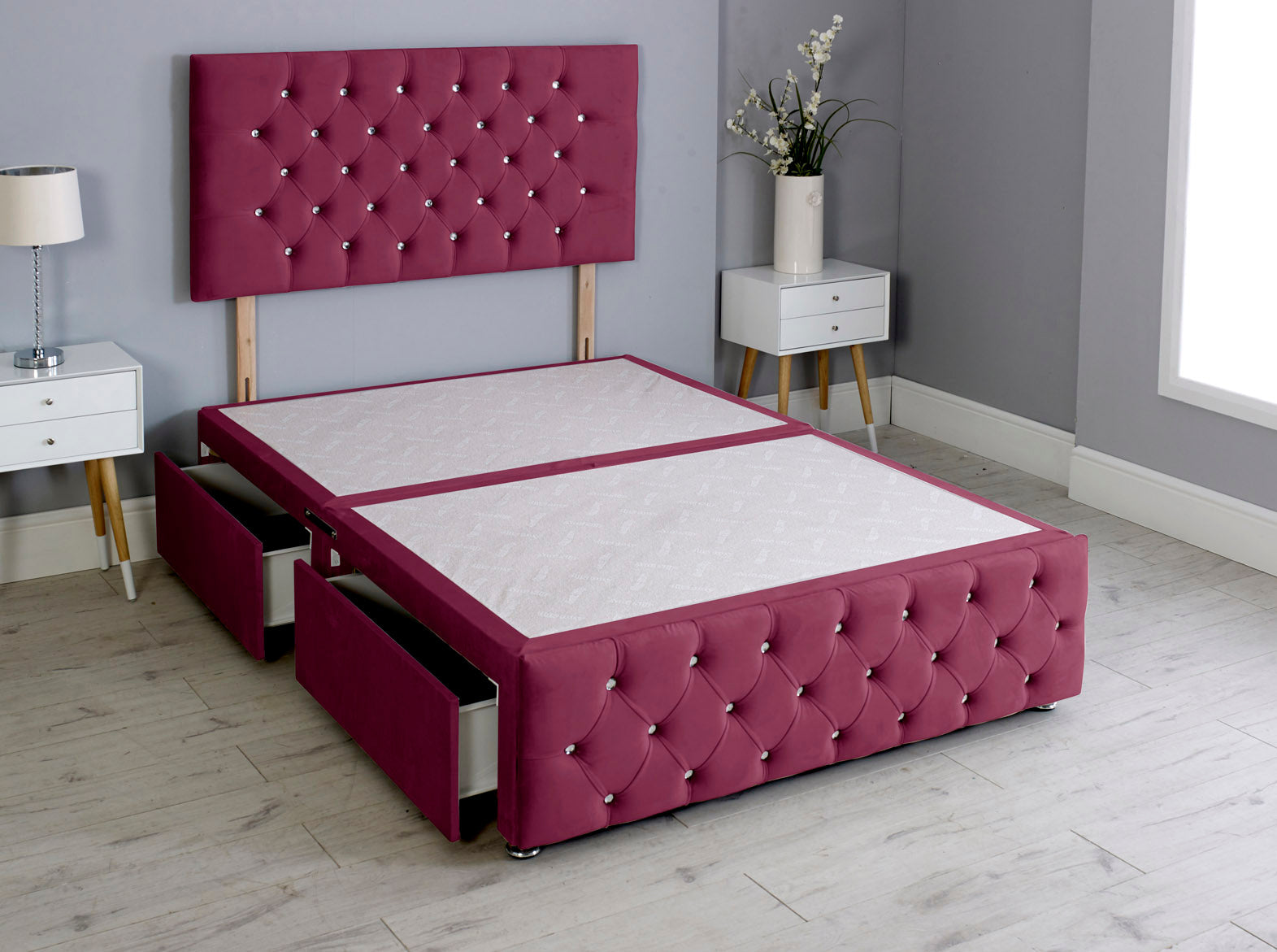 Milly Chesterfield Divan Bed Base With Headboard And Footboard