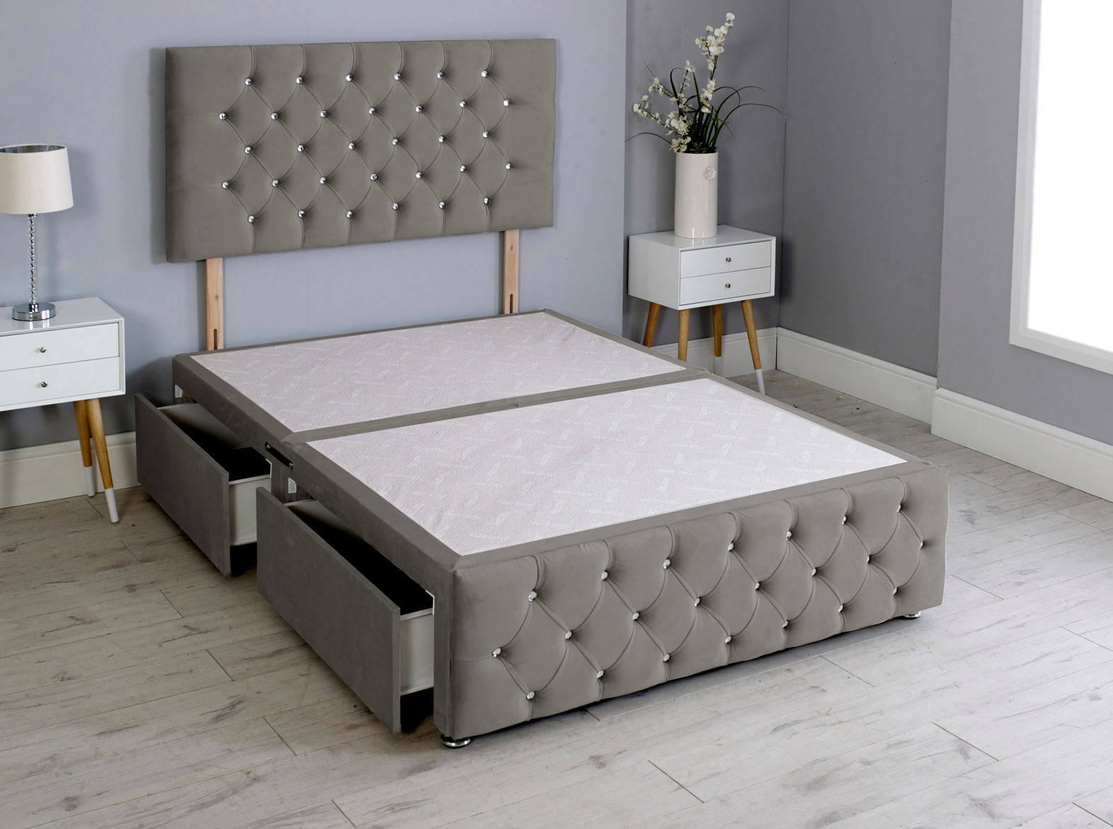 Milly Chesterfield Divan Bed Base With Headboard And Footboard