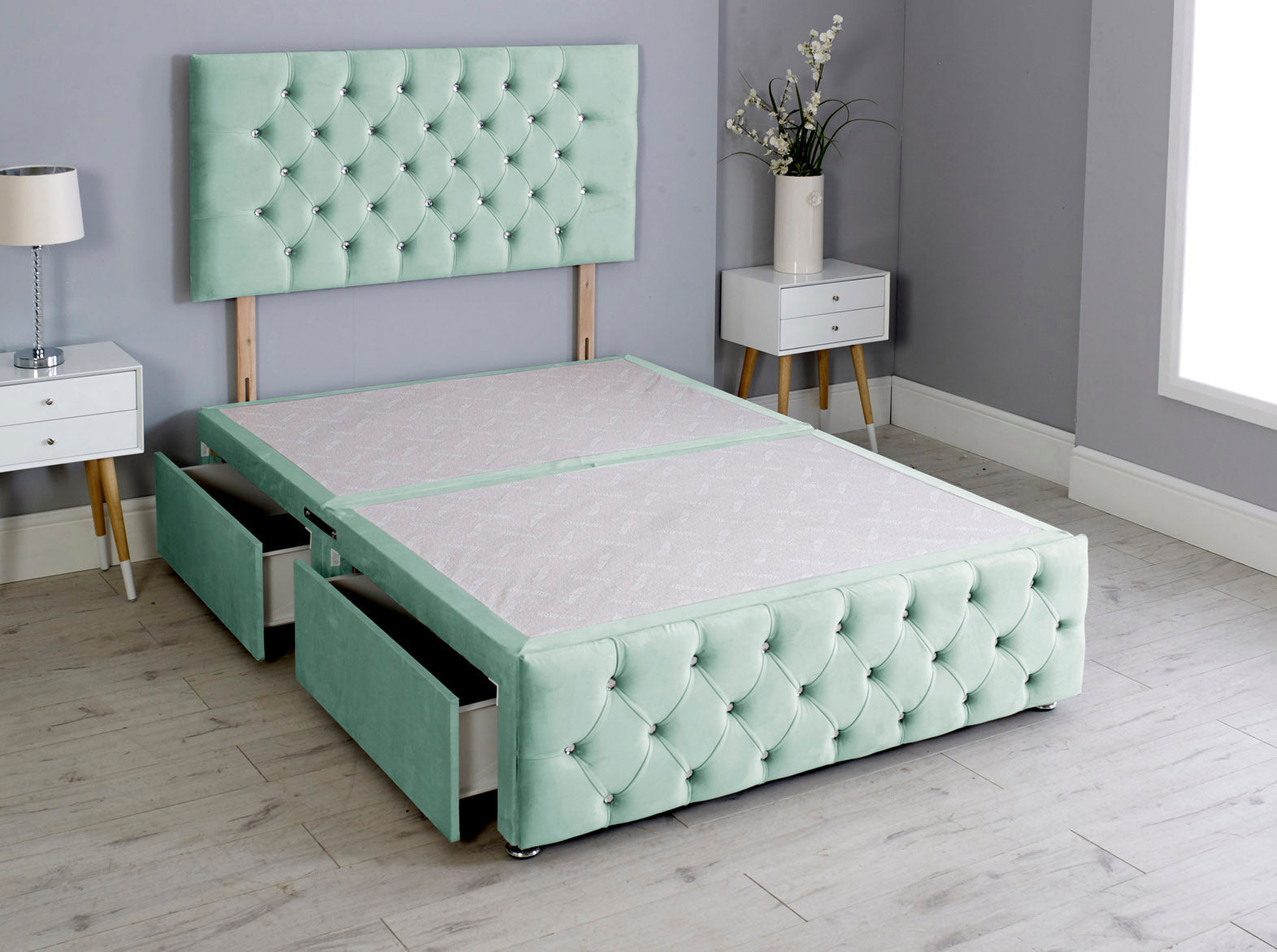 Milly Chesterfield Divan Bed Base With Headboard And Footboard