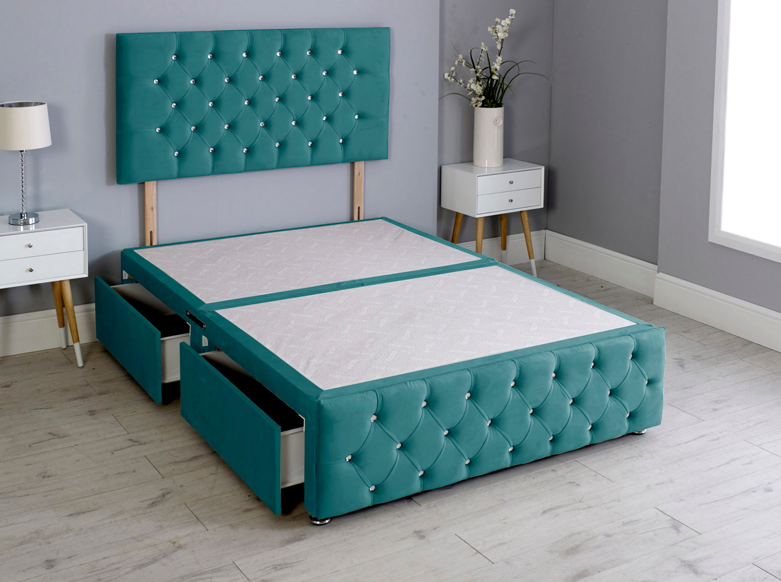 Milly Chesterfield Divan Bed Base With Headboard And Footboard