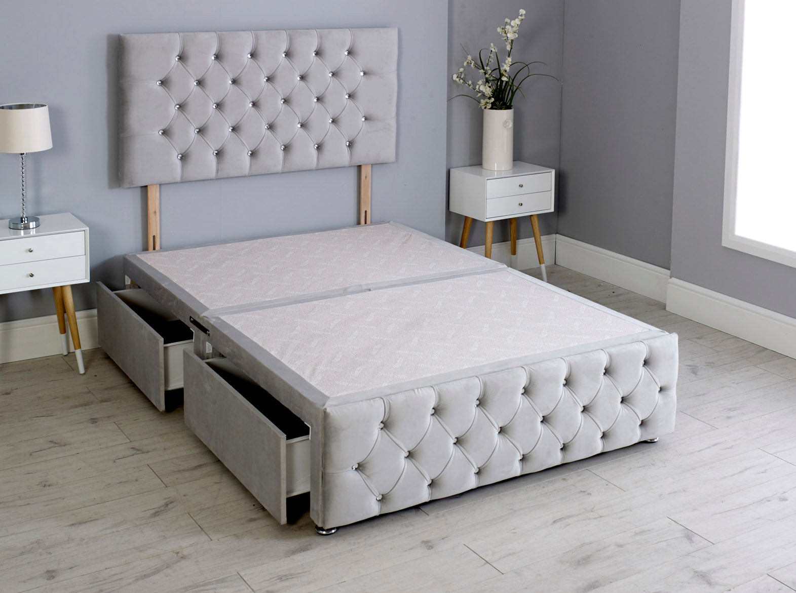 Milly Chesterfield Divan Bed Base With Headboard And Footboard