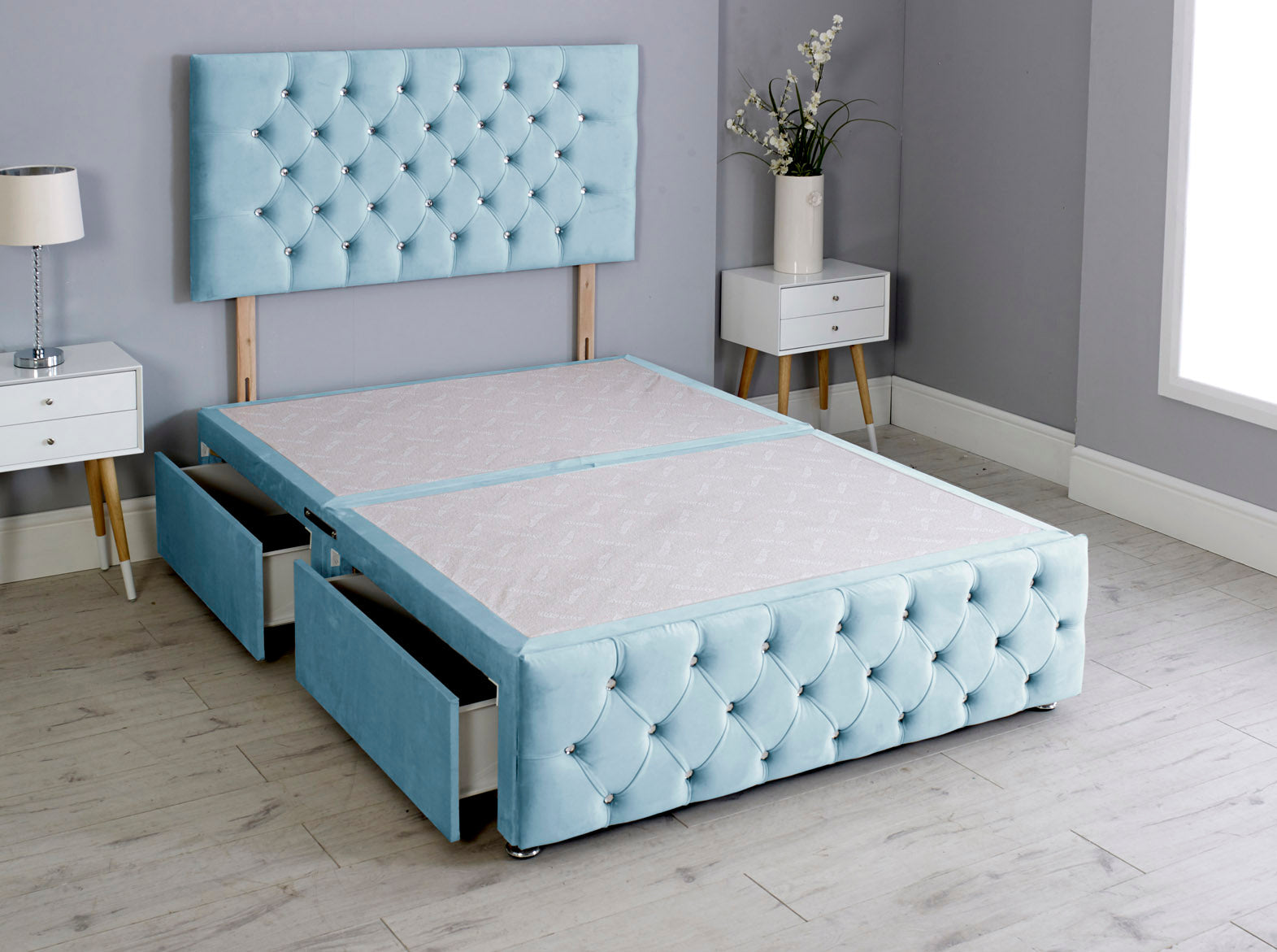 Milly Chesterfield Divan Bed Base With Headboard And Footboard