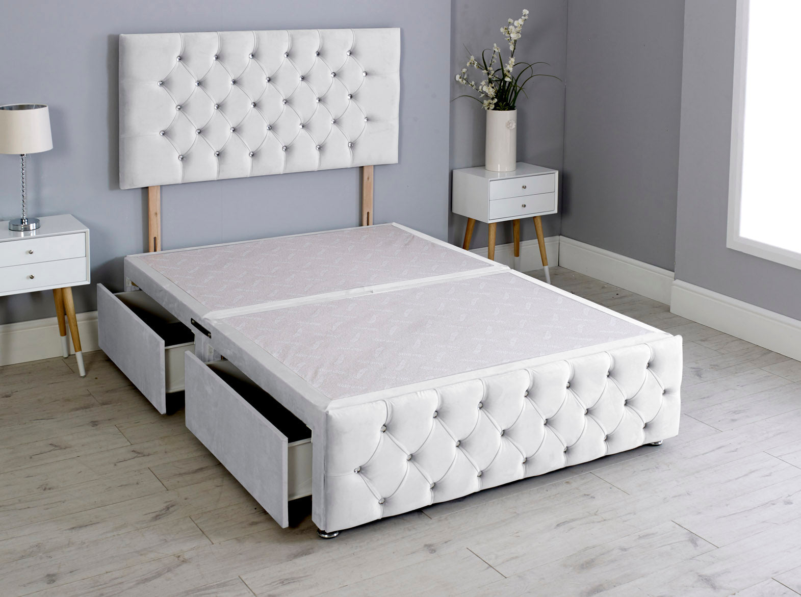 Milly Chesterfield Divan Bed Base With Headboard And Footboard