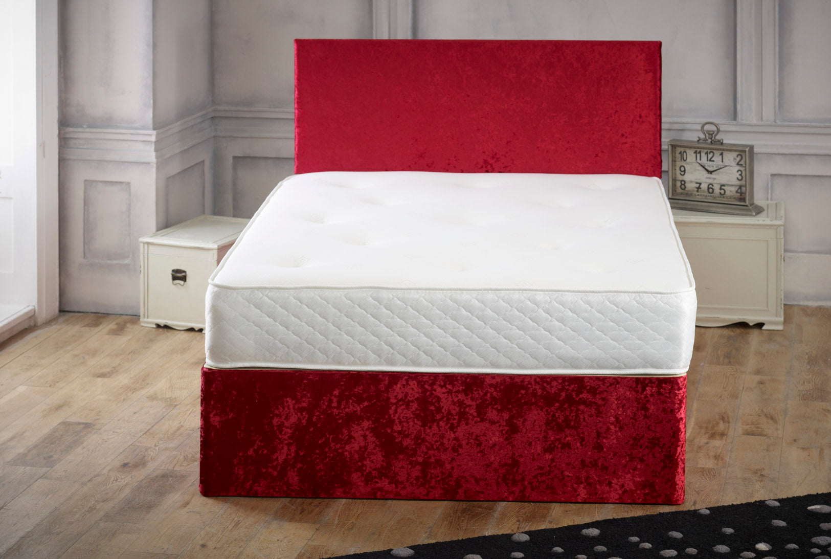 Plain Cassie Divan Bed Set with Memory Sprung Mattress